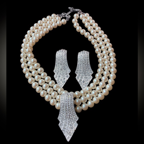 Pearl Earrings Carolee Jewelry Pearl Necklace Vintage Carolee Art